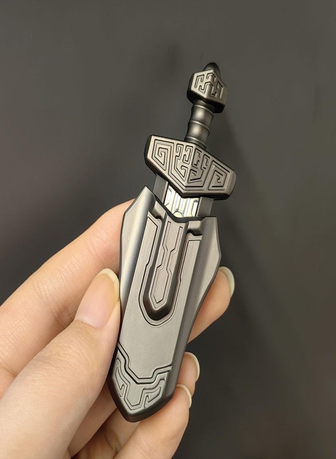 T-Conceal EDC Sword Decompression Toys Fidget Sliders Fidget Toys Stress Relief for Adults Magnetic Metal Toys Anti-Anxiety Office Desk Toys (Grey) - Image 5